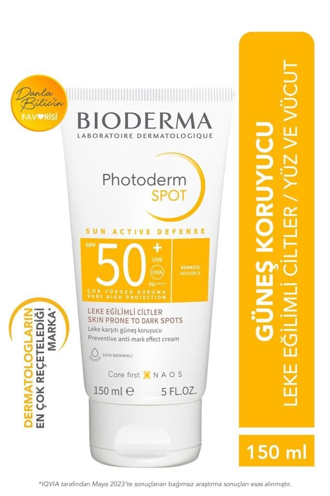 Bioderma Photoderm Spot Spf50 Leke Karşıtı Yüksek Korumalı Yüz Ve Vücut Güneş Kremi 150 ml